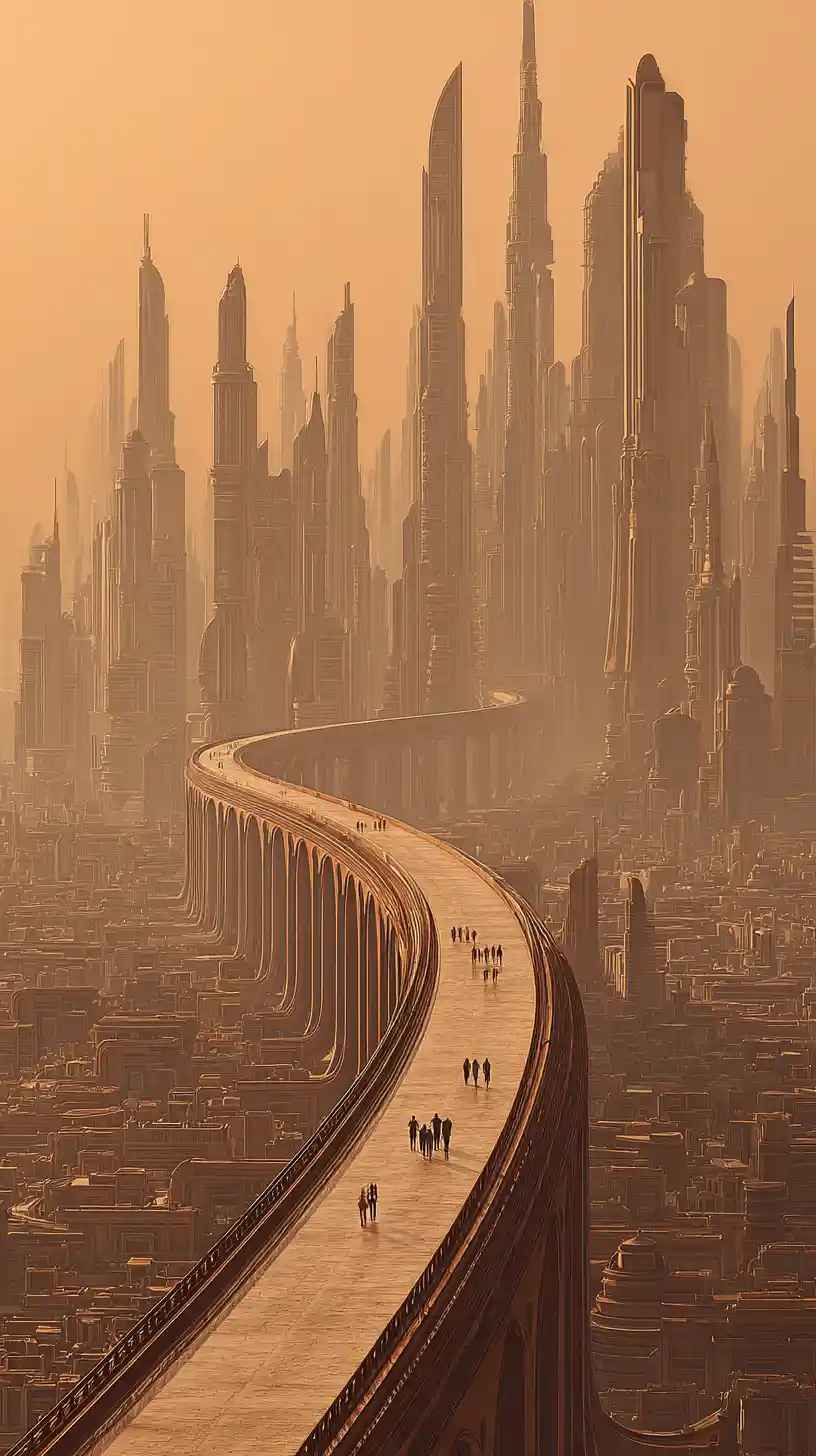 Art deco metropolis inspired by 1930s dubai and egyptian culture