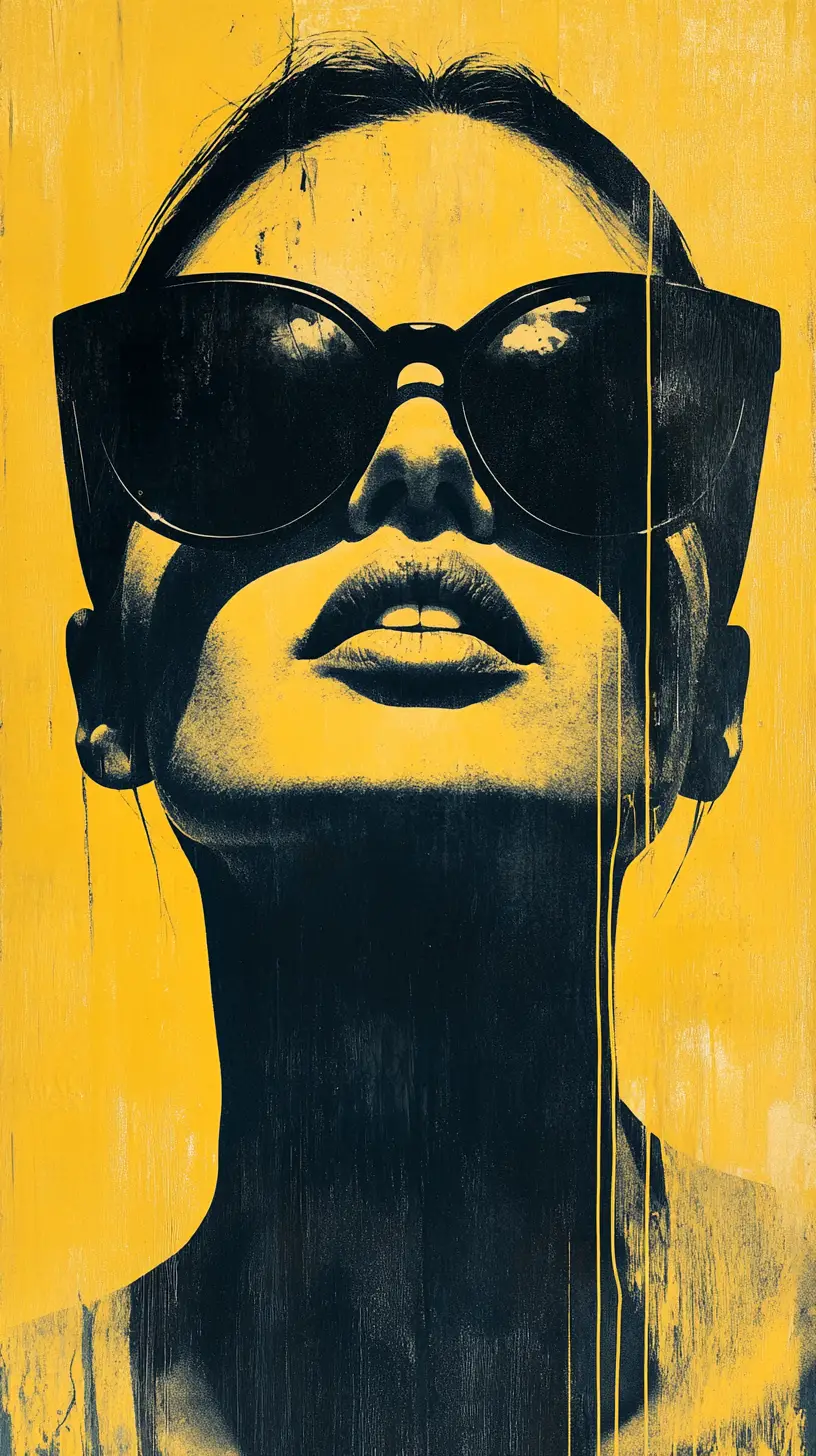 Close up portrait of a woman in round sunglasses