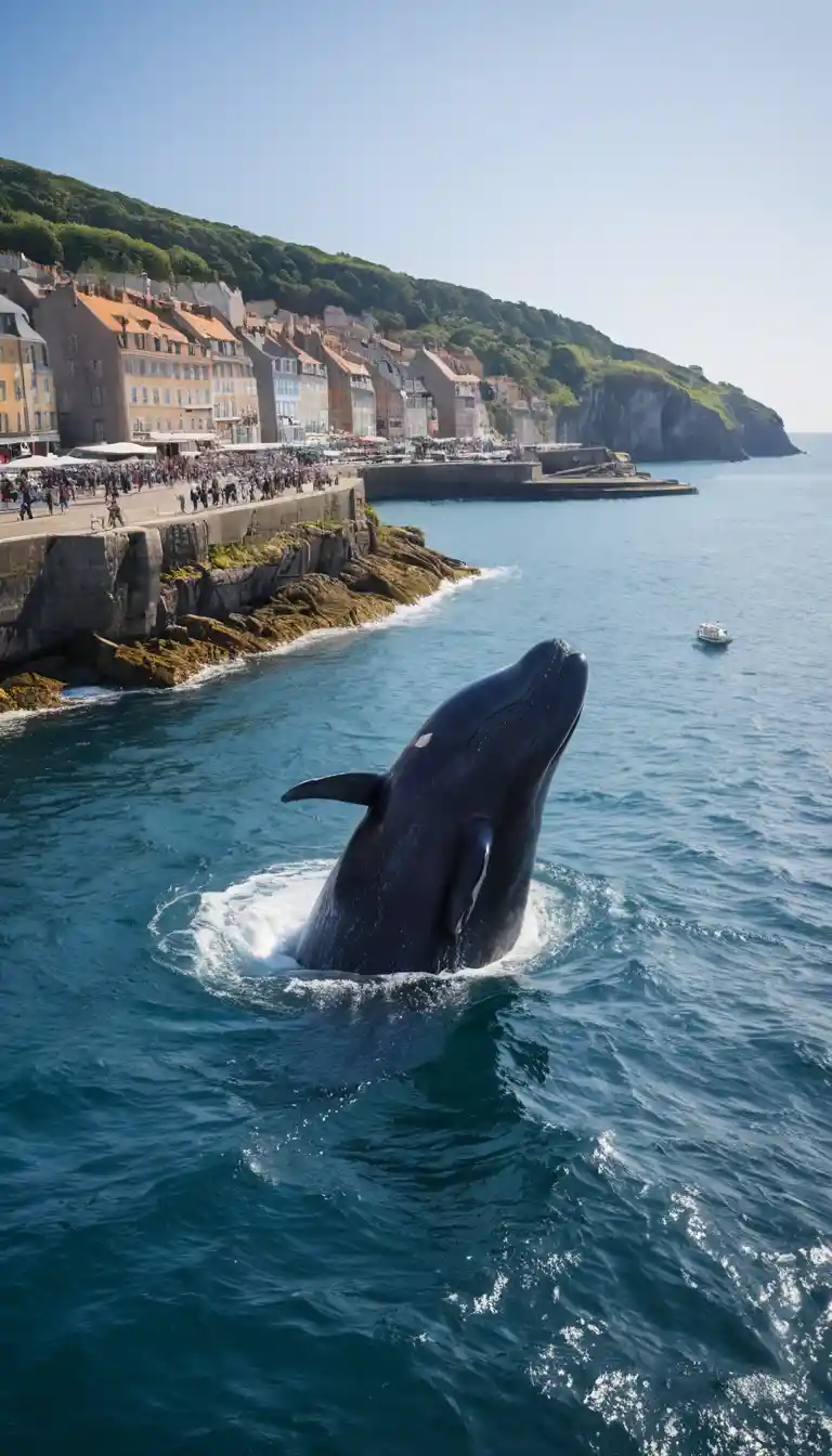 Piccola chiocciola di mare che riposa su una roccia in un vecchio porto