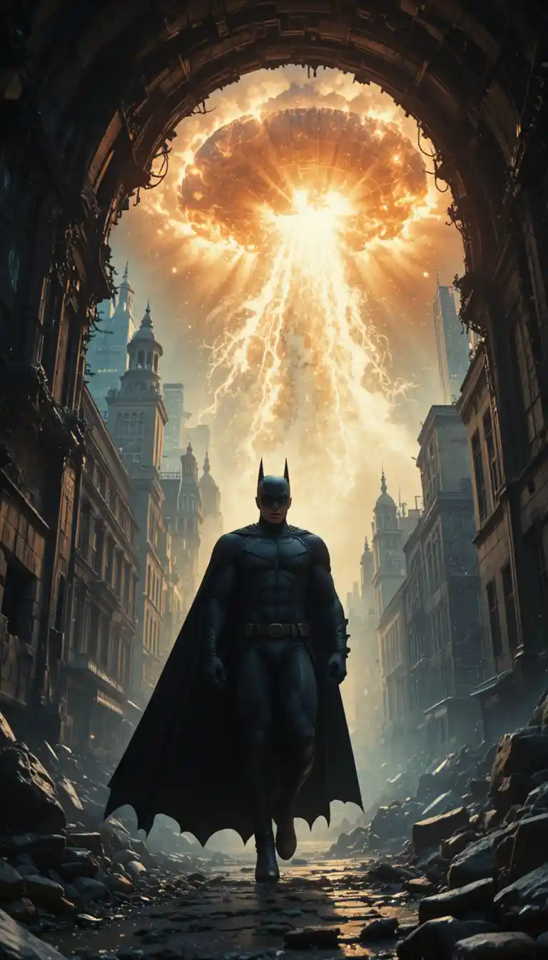 Young Bruce Wayne fleeing his parents funeral in despair