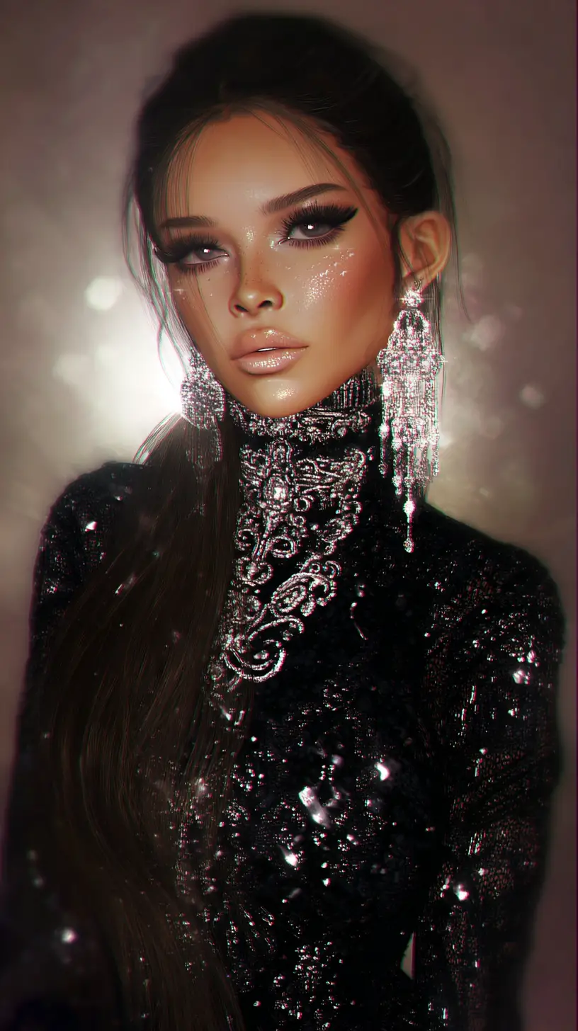 Glamorous fashion woman with long flowing designer styled hair