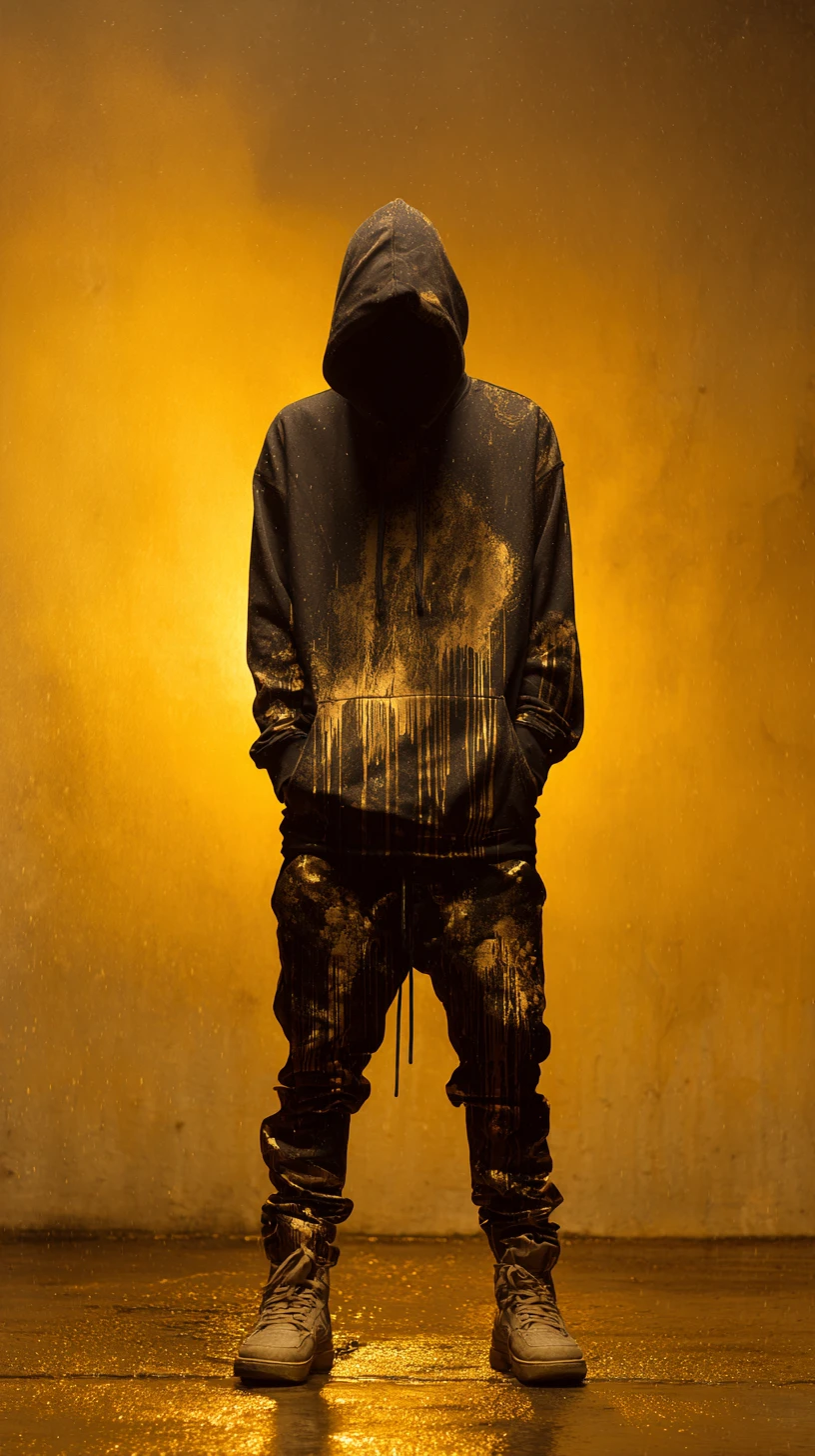 Haunting Hooded Figure Emerging From Misty City Street