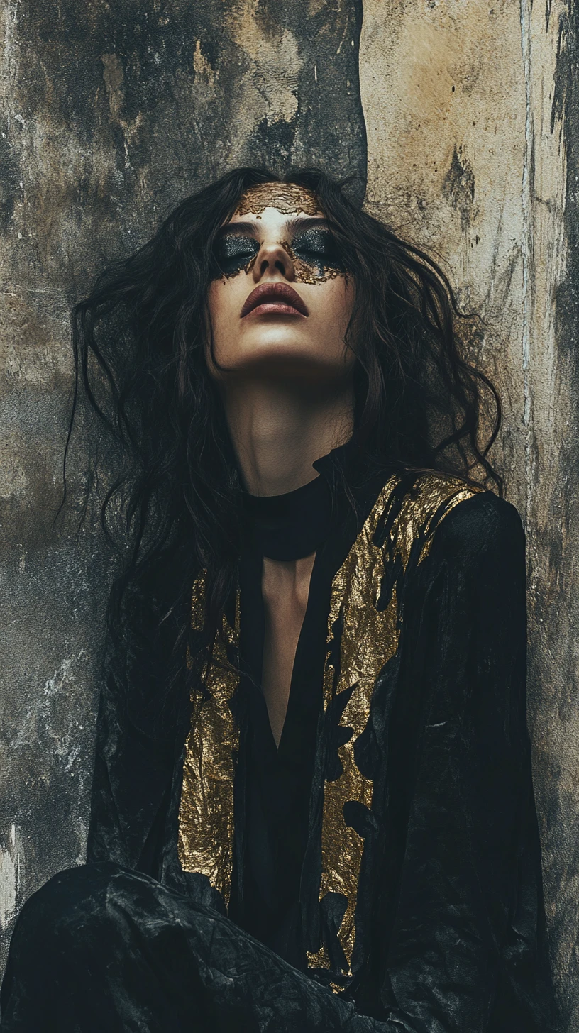 Ritratto di moda dark avant‑garde di una donna velata