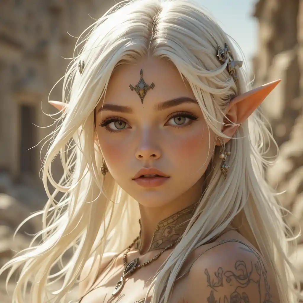 Young goddess of daylight in a mystical fantasy realm