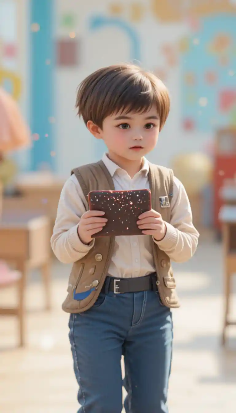 학생이 주운 지갑을 돌려주자 미소 짓는 선생님