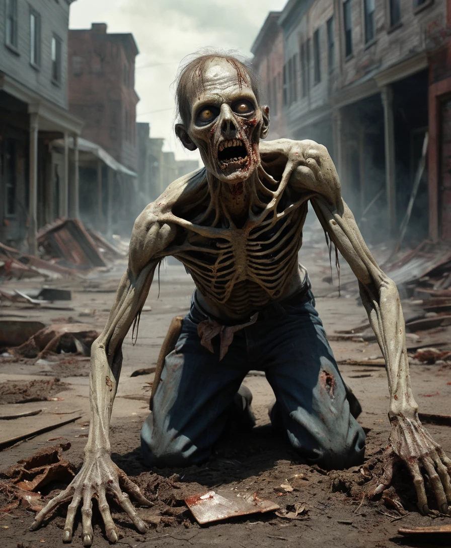 Zombie Crawling From The Earth With Decayed Reaching Hand