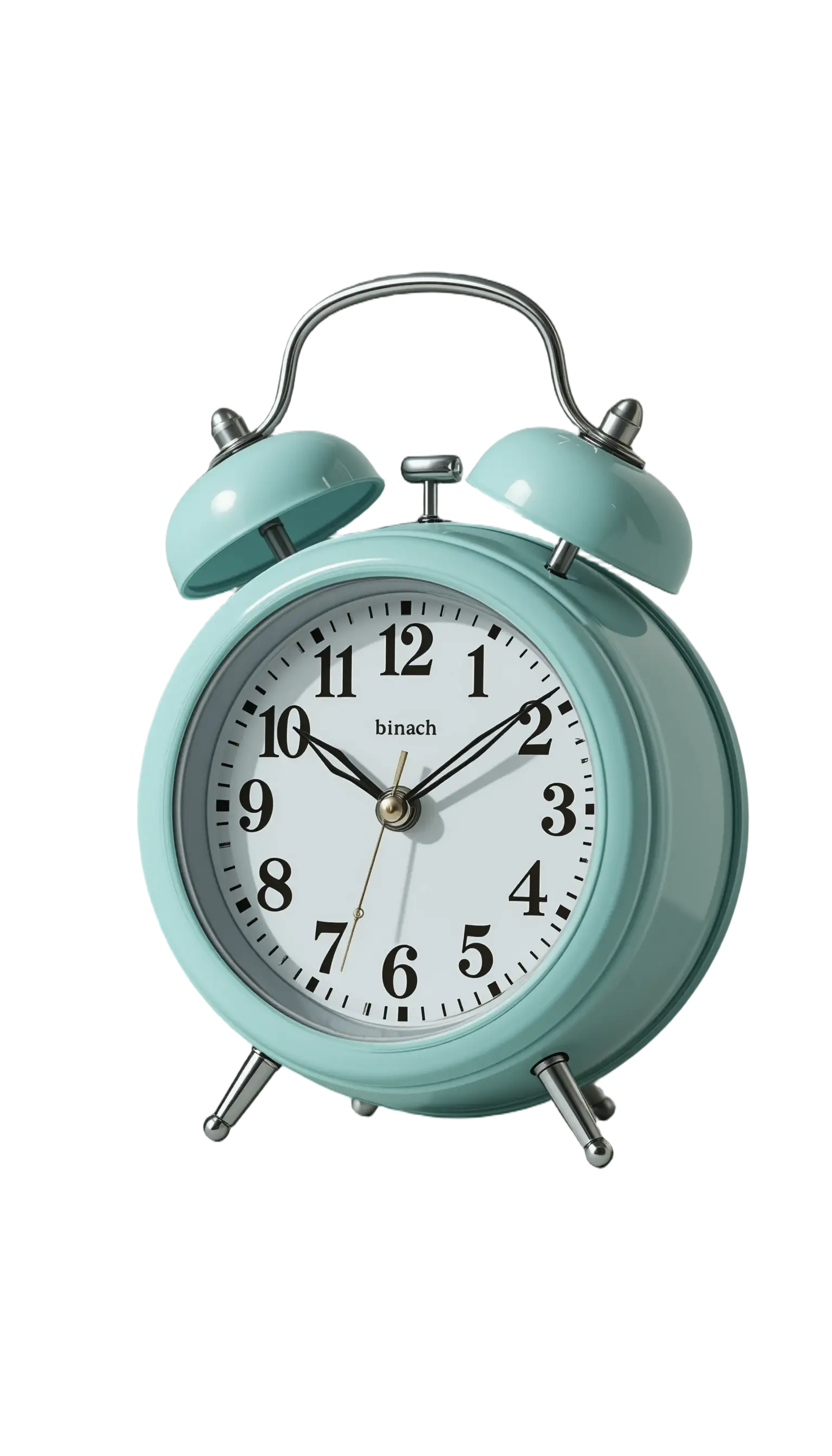 Vintage 3D alarm clock in a minimalist turquoise setting