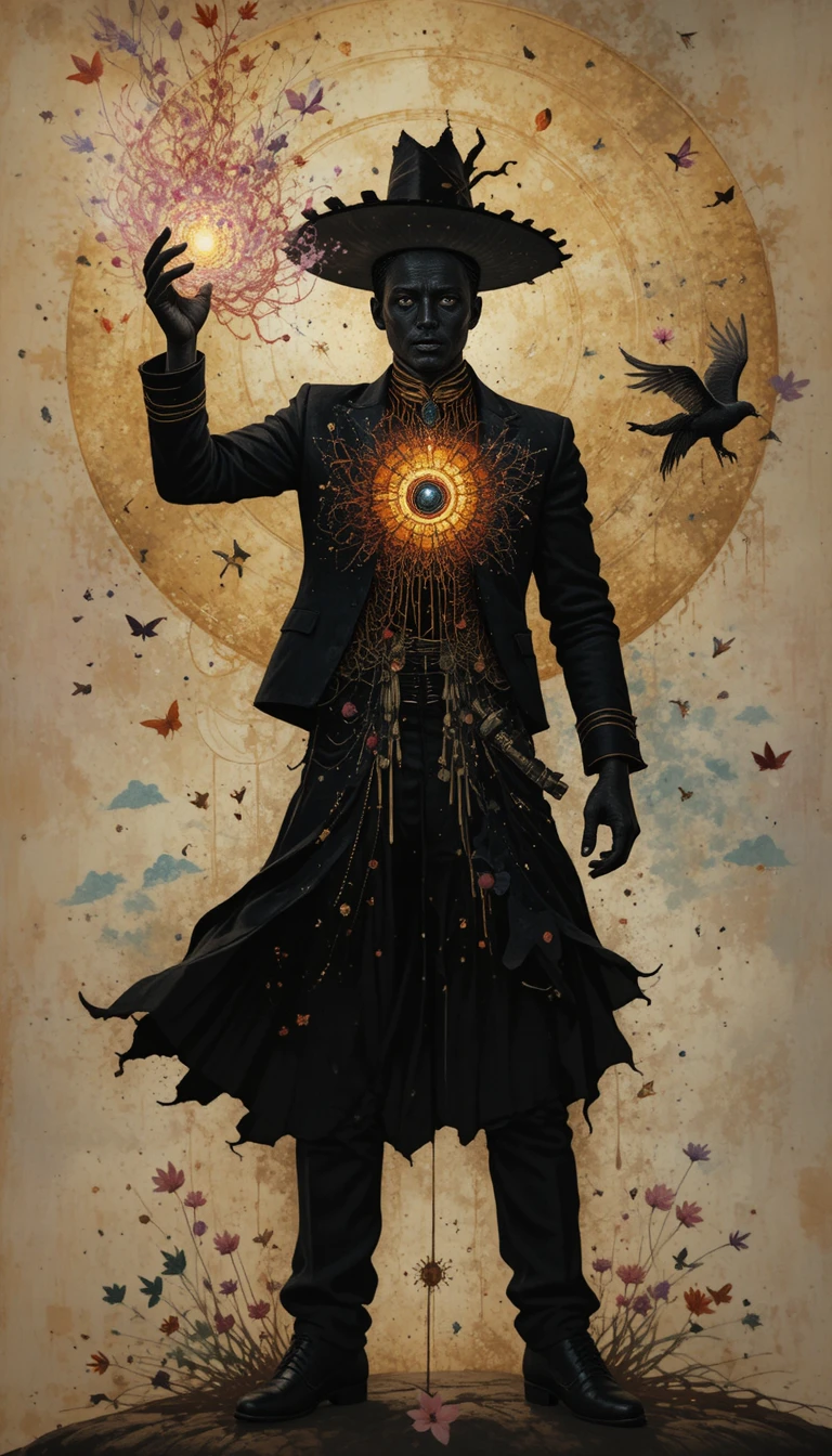 Mexican mural art within a man s silhouette