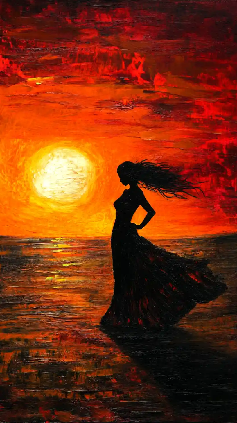 Solitary walk beneath a glowing Spanish sunset sky