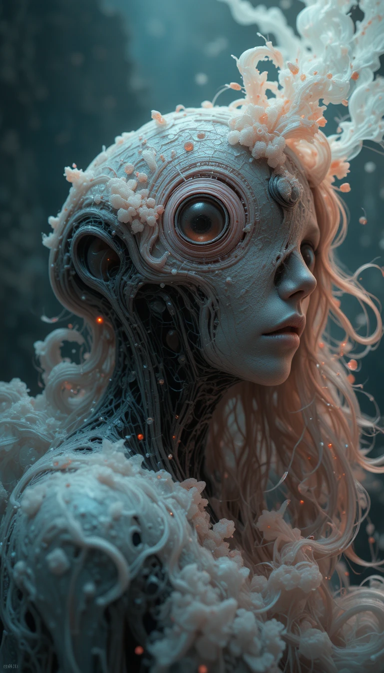 Frightening Alien Emerging In A Dark Sci Fi Scene