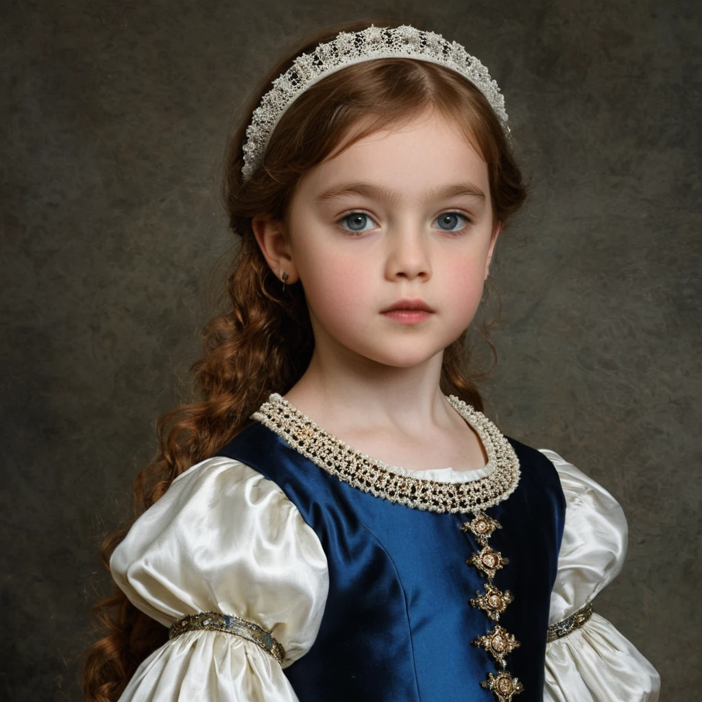Young Scottish girl in a Renaissance style oil portrait