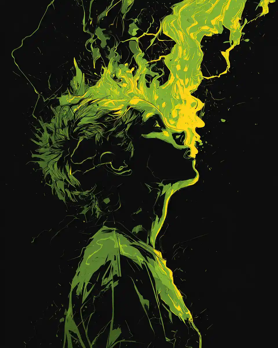Silueta humana llena de glitches en diseño abstracto de streetwear