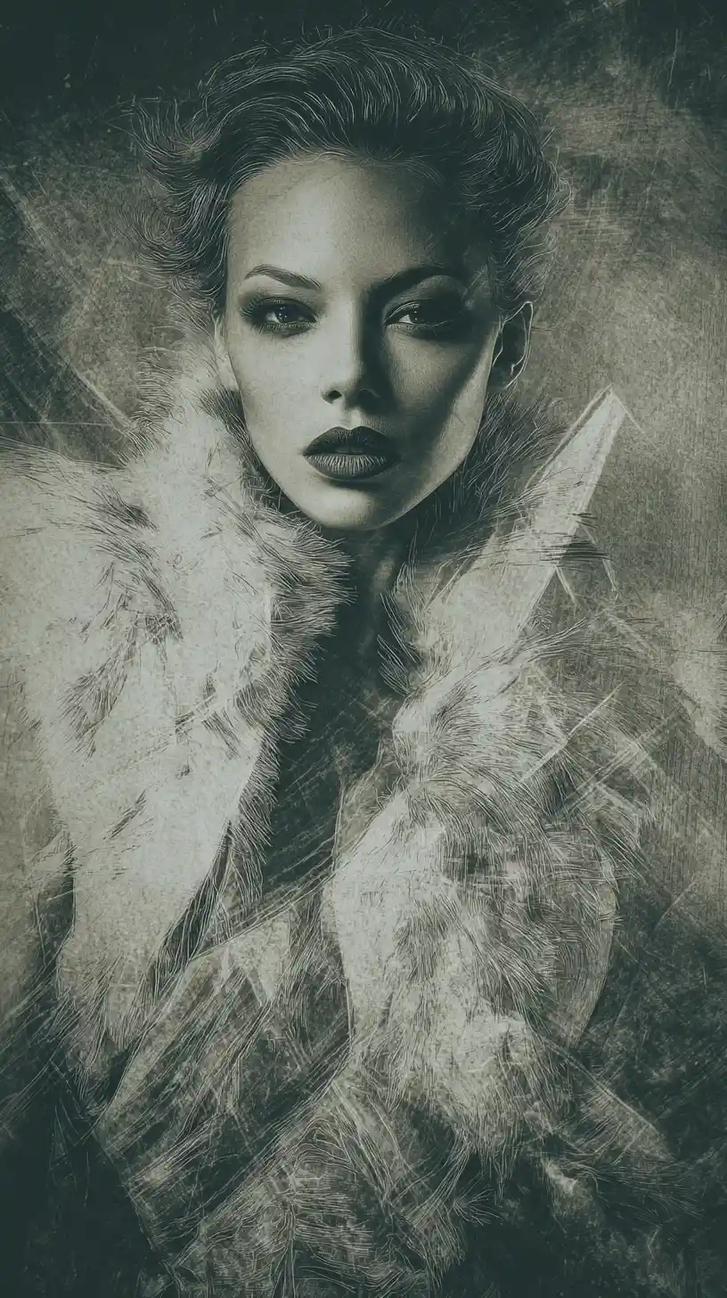 Supernatural femme fatale in ocean inspired couture portrait