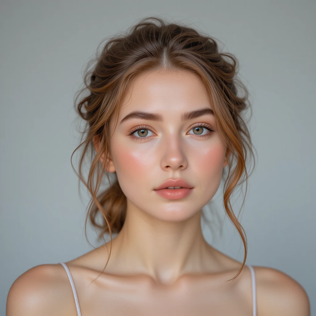 Soft close up portrait of a young woman
