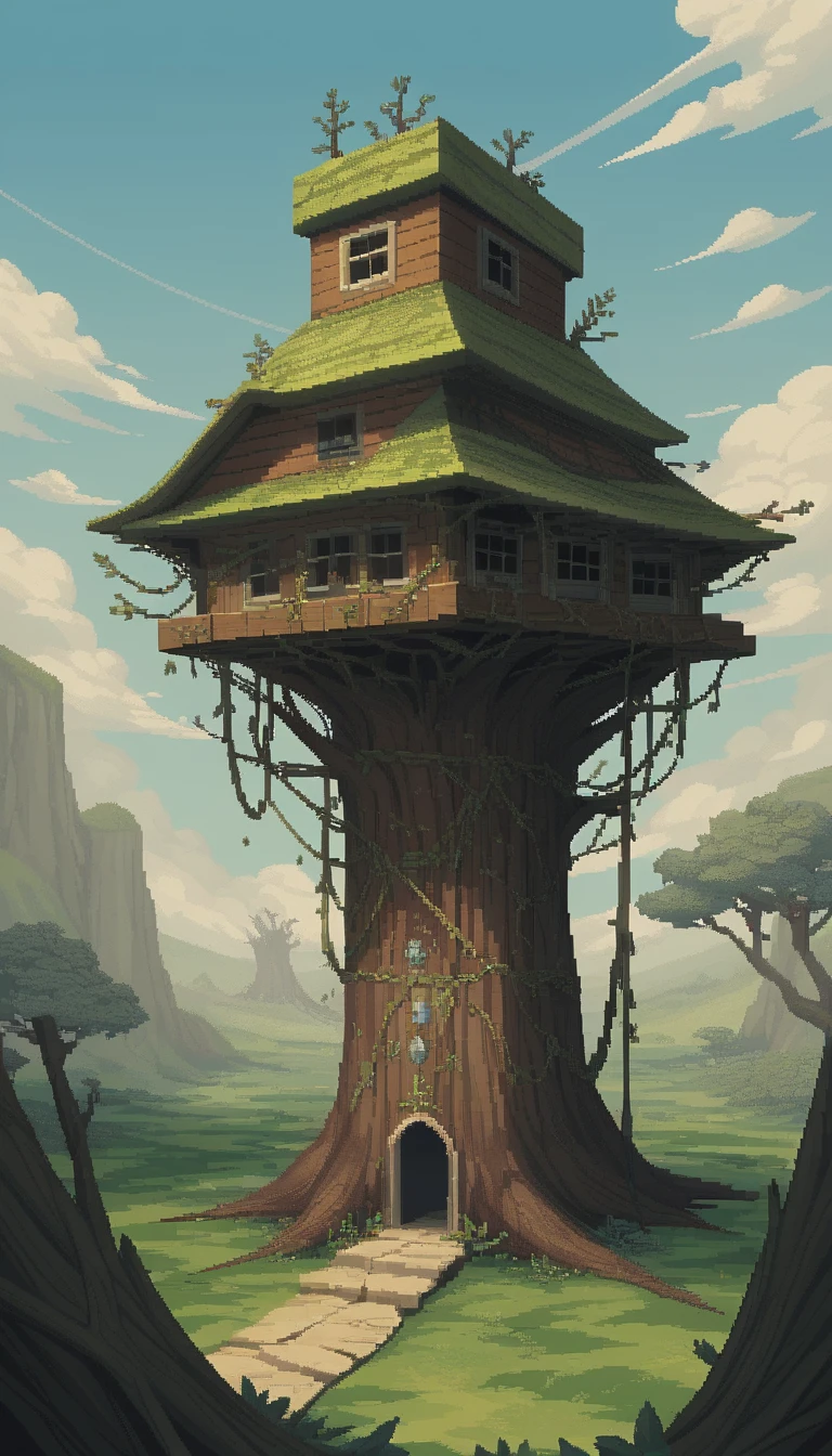 Surreal Twisted House In A Dreamlike Looping Realm