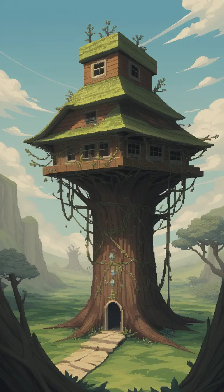 Surreal Twisted House In A Dreamlike Looping Realm