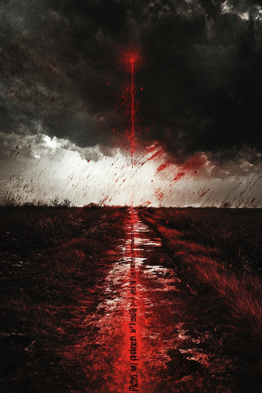Red scorecard of choices written across an abstract void