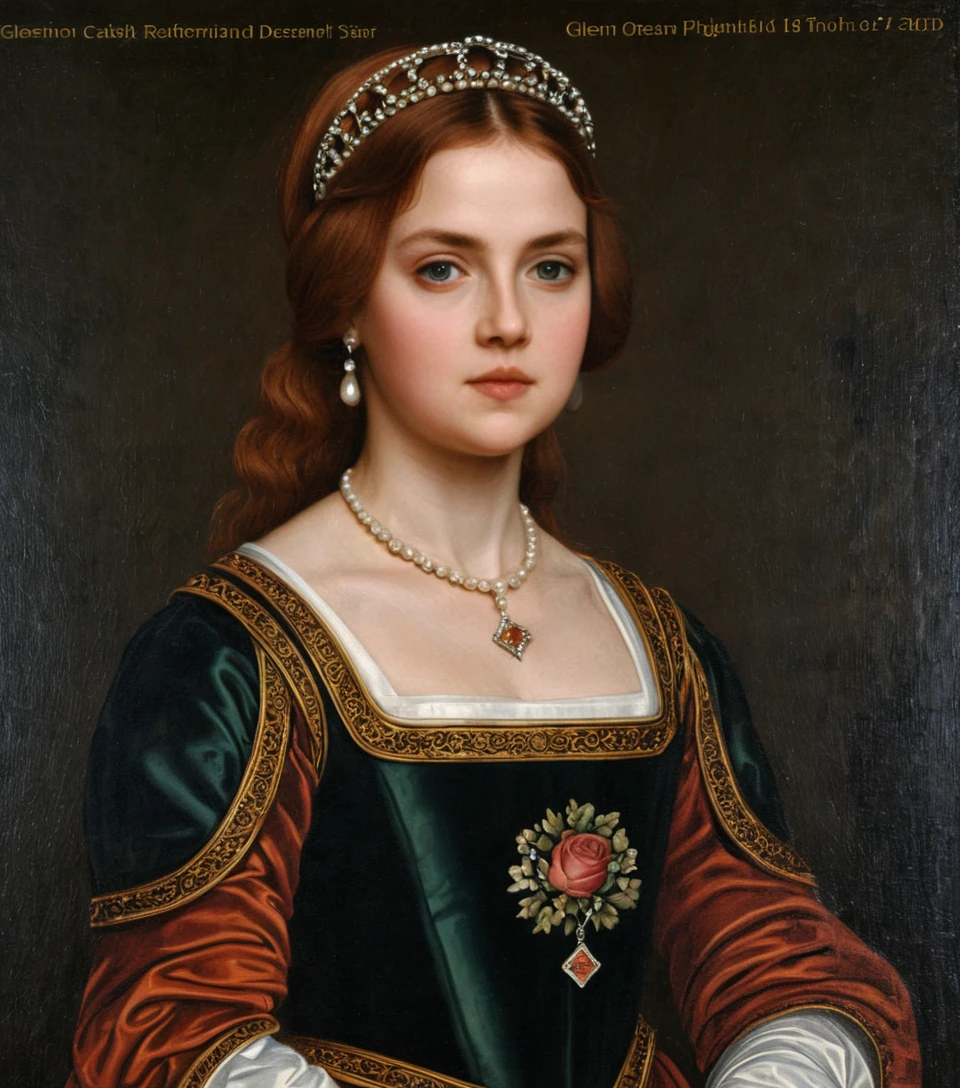 Young Scottish queen in a dignified renaissance portrait