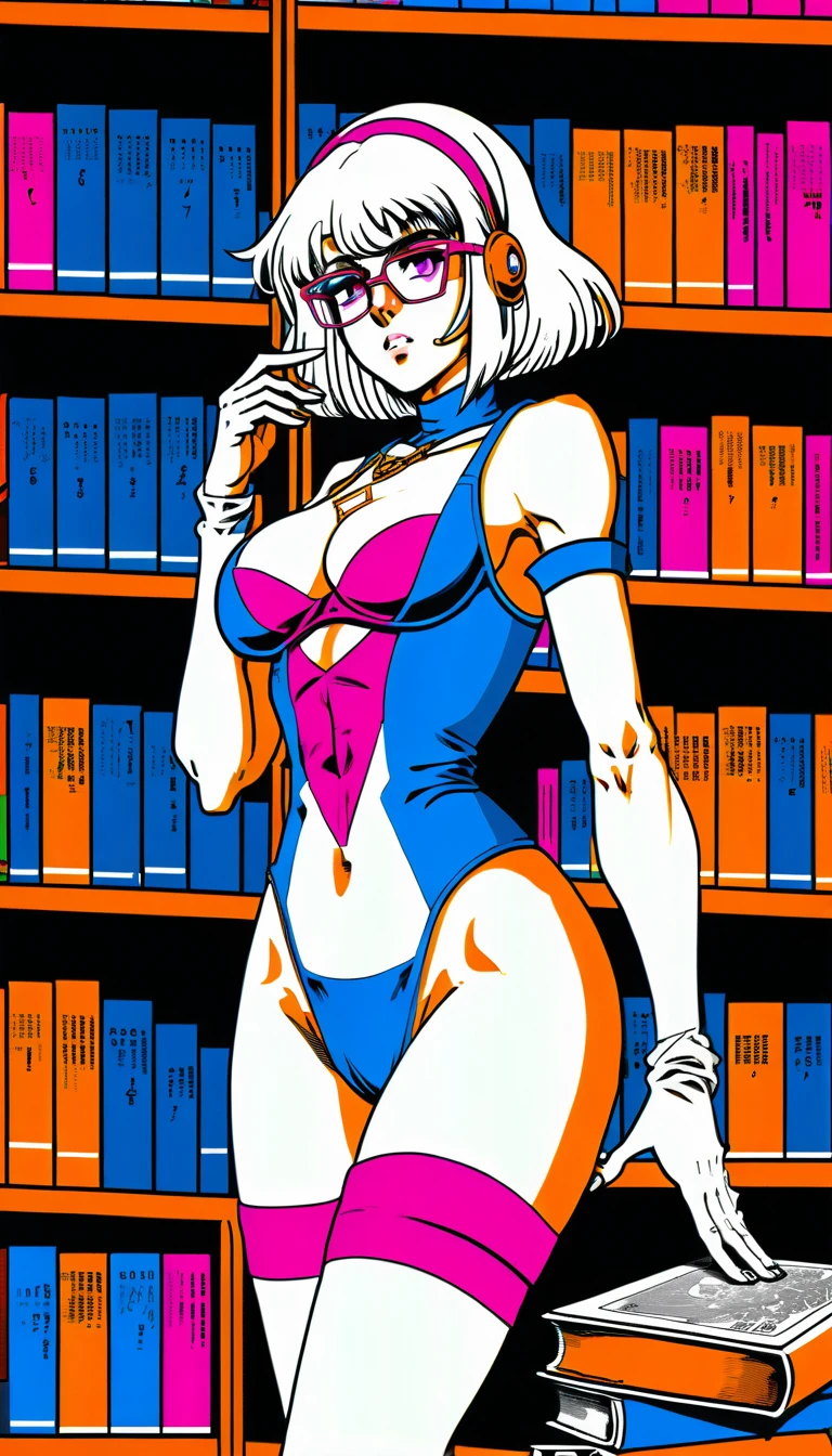 Manga Style Rogue Librarian Reaching For A Forbidden Tome