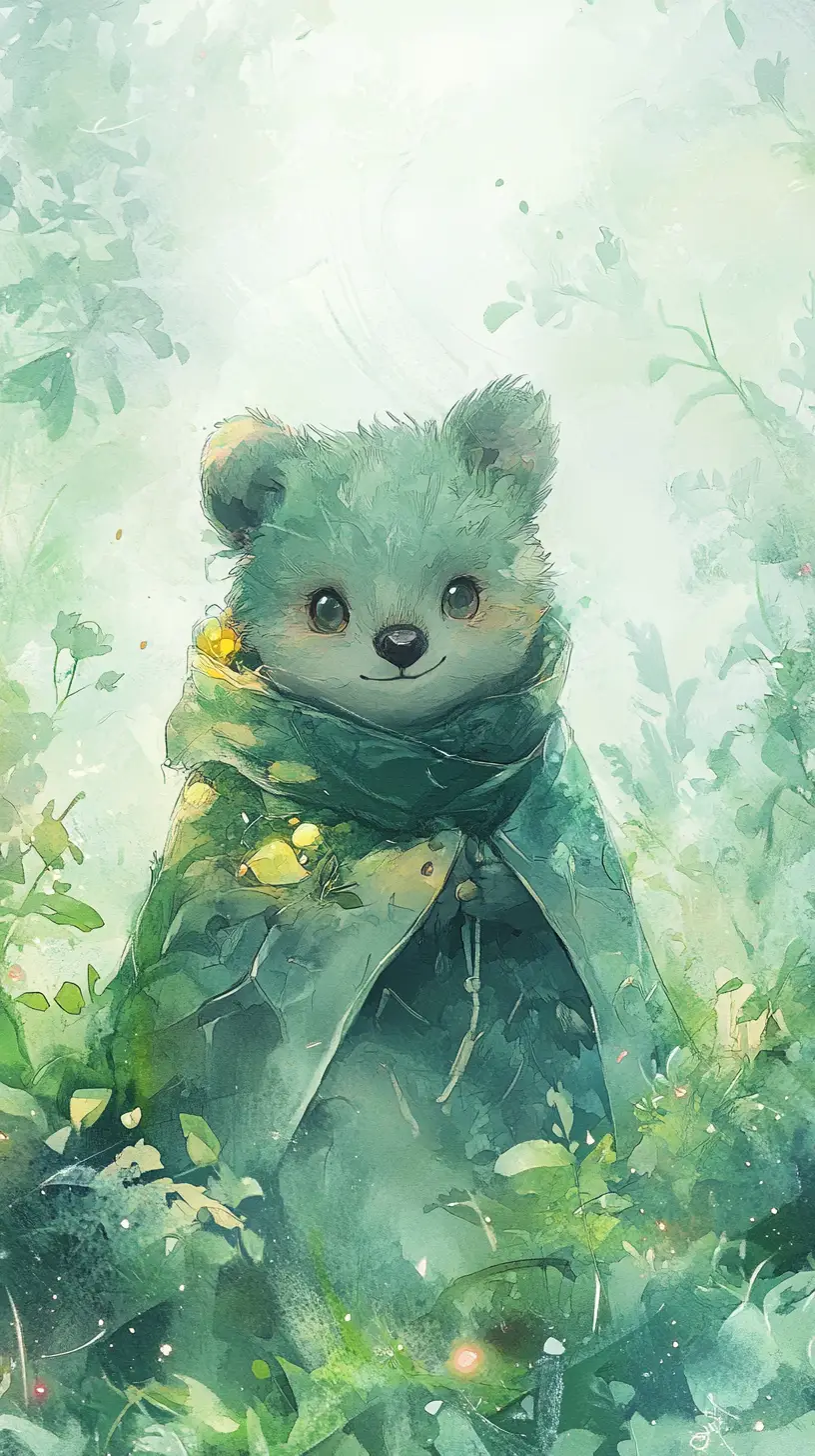 Joyful quokka and girl in a pastel fantasy landscape