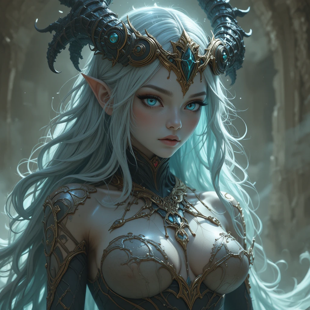 Ancienne déesse de l’ombre et de la mort aux yeux turquoise