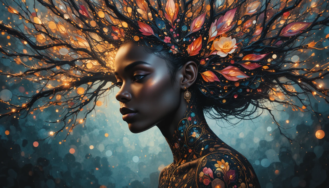 Digital portrait of a beautiful African American woman