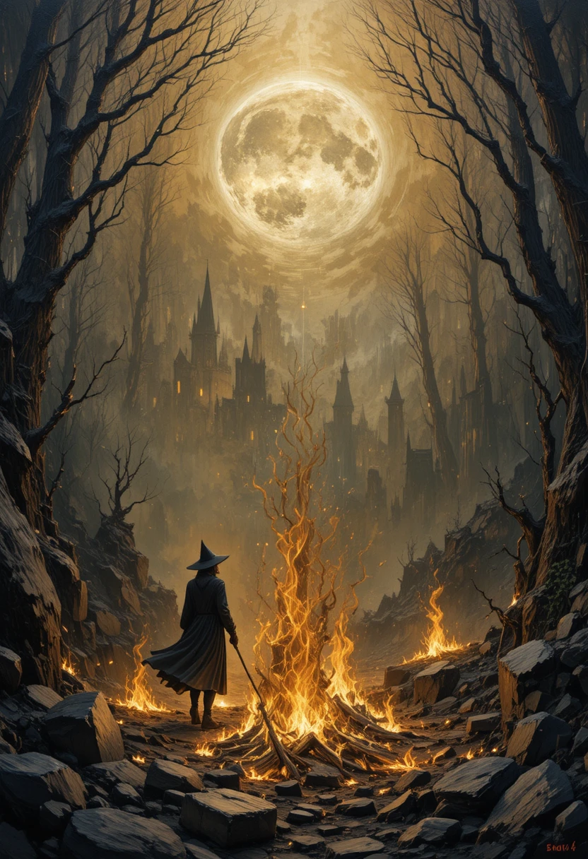 Werewolves And Witches Gather Around Glowing Ashes Of Gold