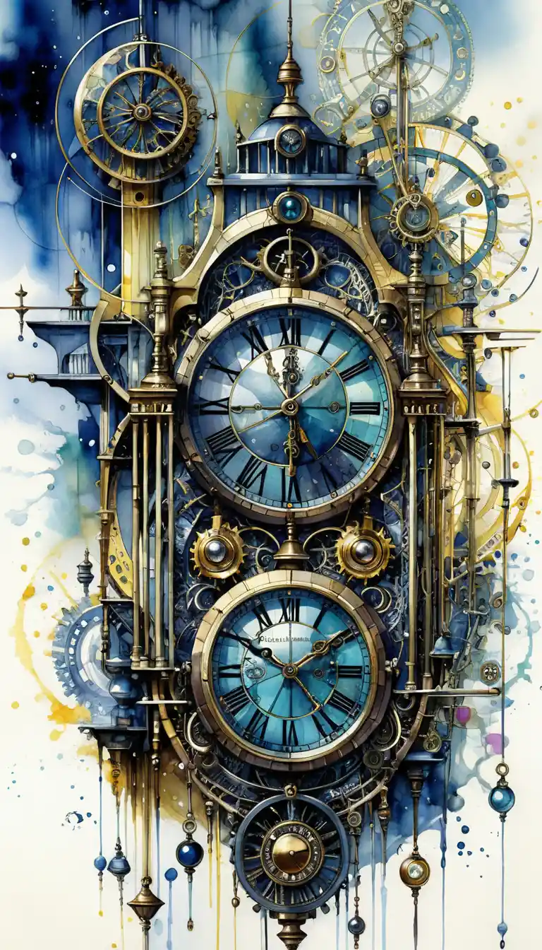 Steampunk-Smartphone-Uhr mit verschmolzenen Messing-Zahnrädern