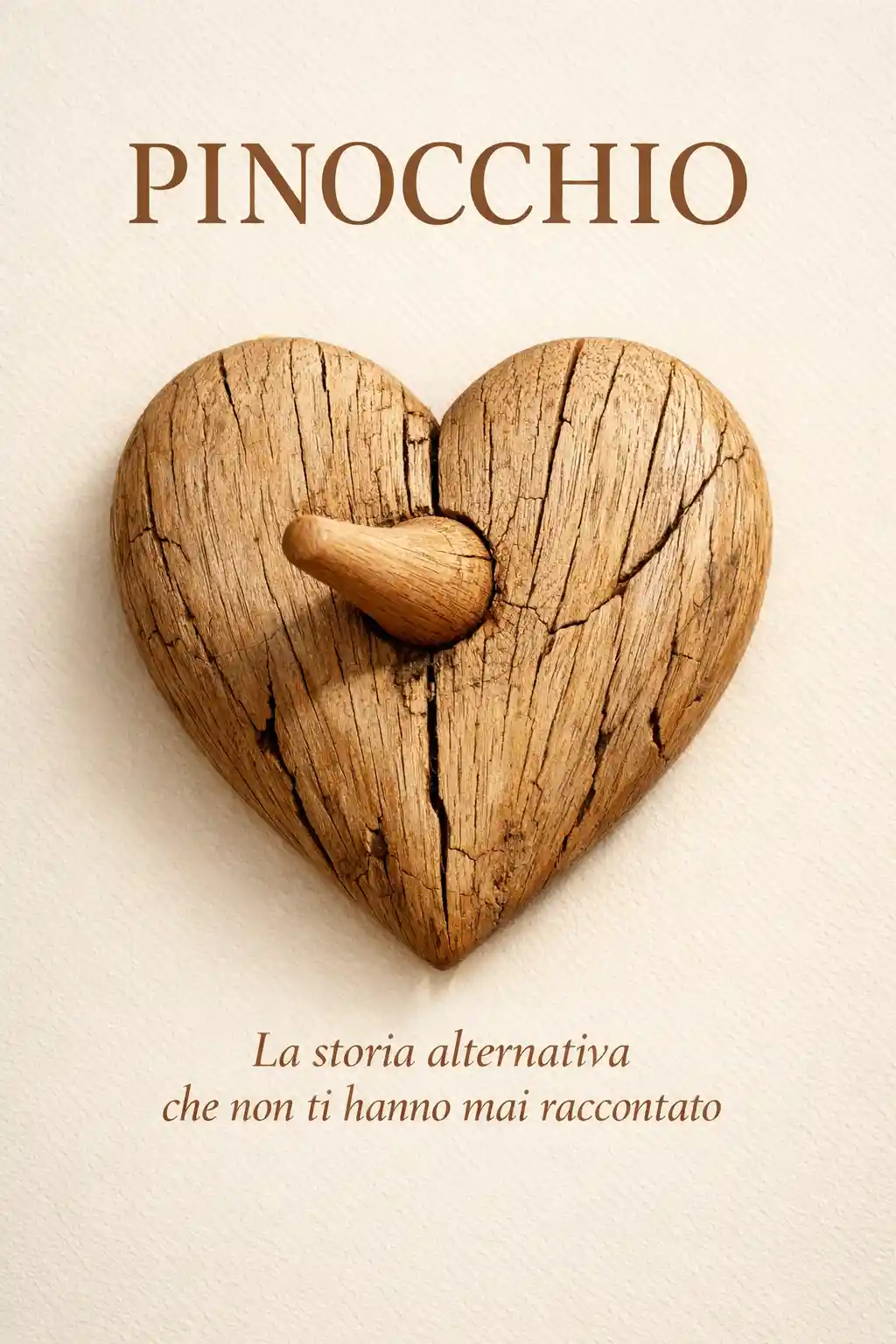 Close up wooden heart with growing nose book cover