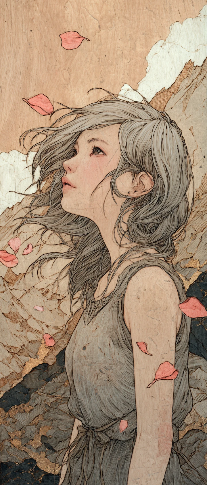 Girl At The Edge Of An Ancient Cedar Forest Panel