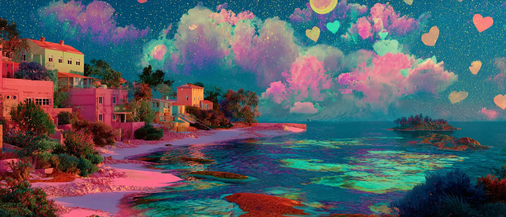 Joyful dancer in a surreal lucid dream landscape