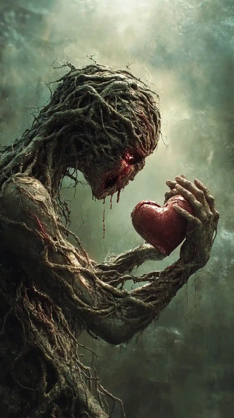 Abstract vision of a soul marked by unending hunger