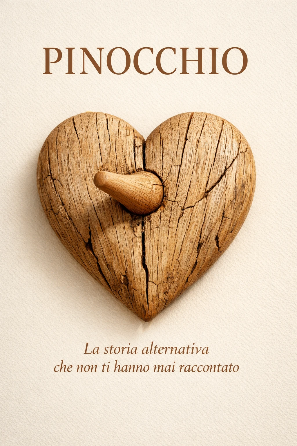 Close up wooden heart with growing nose book cover