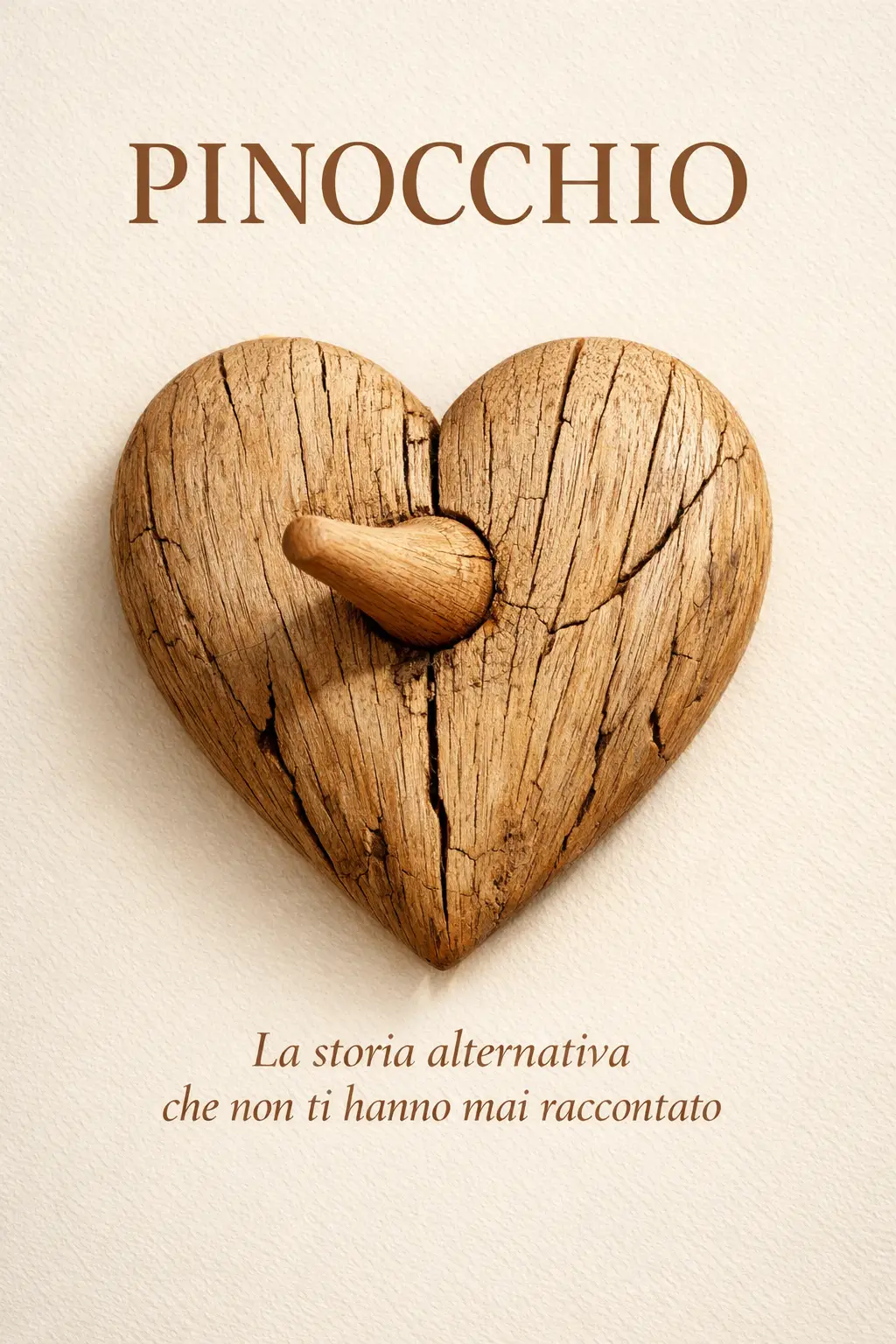 Close up wooden heart with growing nose book cover