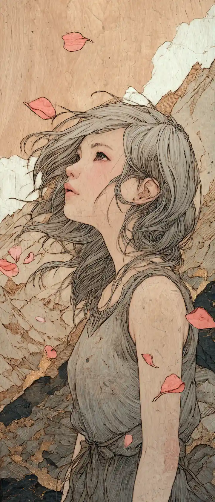 Girl At The Edge Of An Ancient Cedar Forest Panel