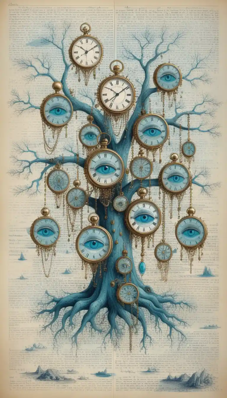 Surreal Steampunk Time Machine With Cosmic Turquoise Dome