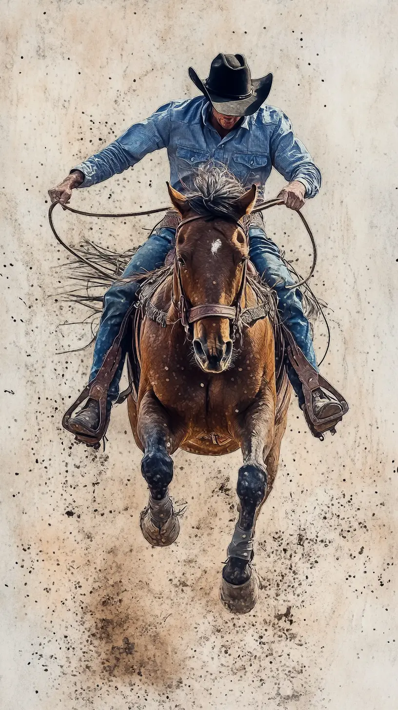 Cowboy Thrown From Bucking Bronco In Dusty Rodeo Arena