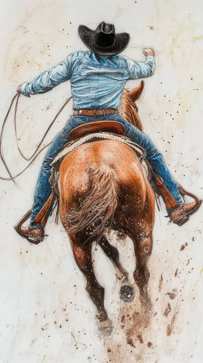 Cowboy Thrown From Bucking Bronco In Dusty Rodeo Arena
