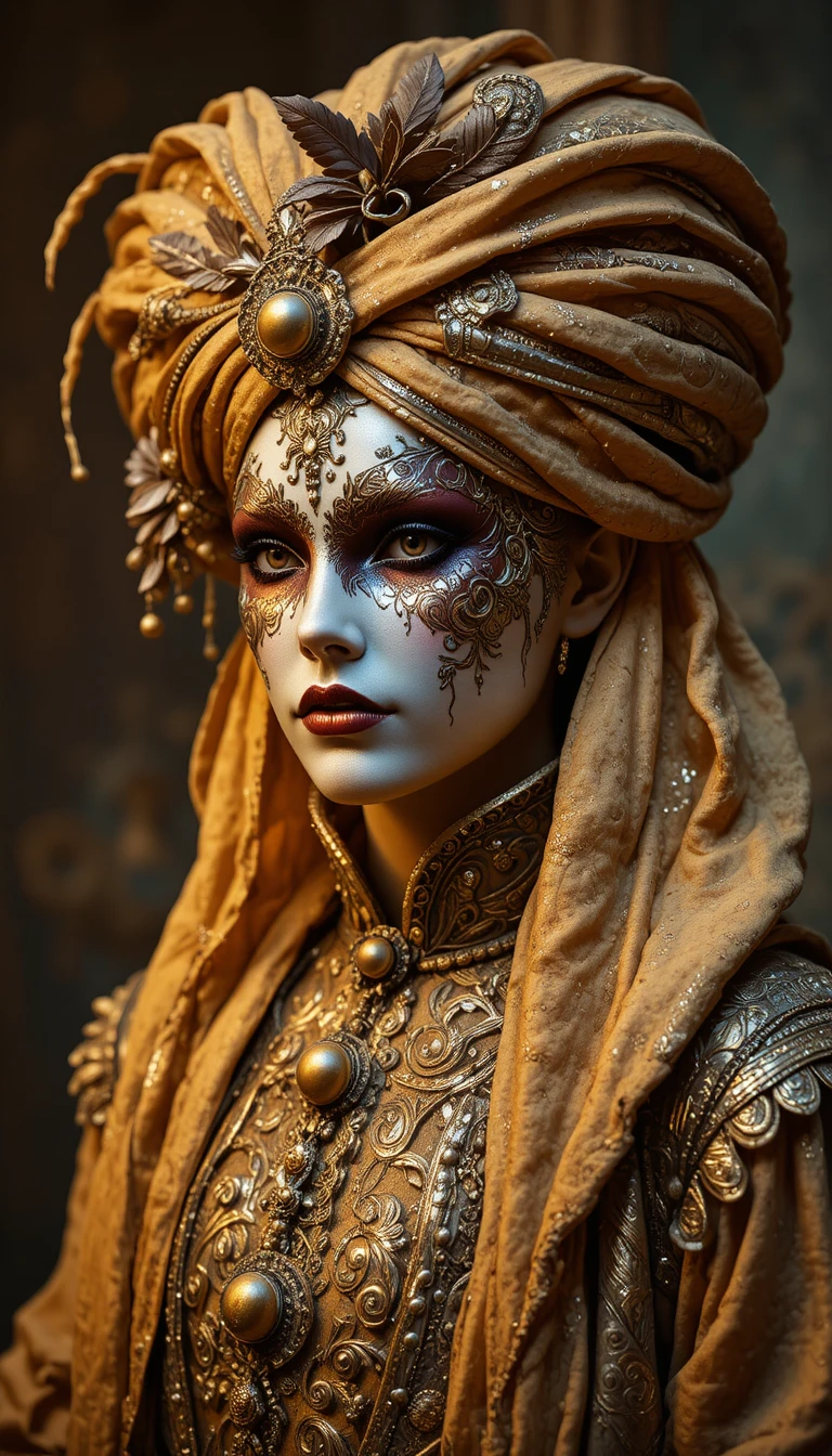 Carnival mask shaped like a Sicilian Moor made of fried pastry