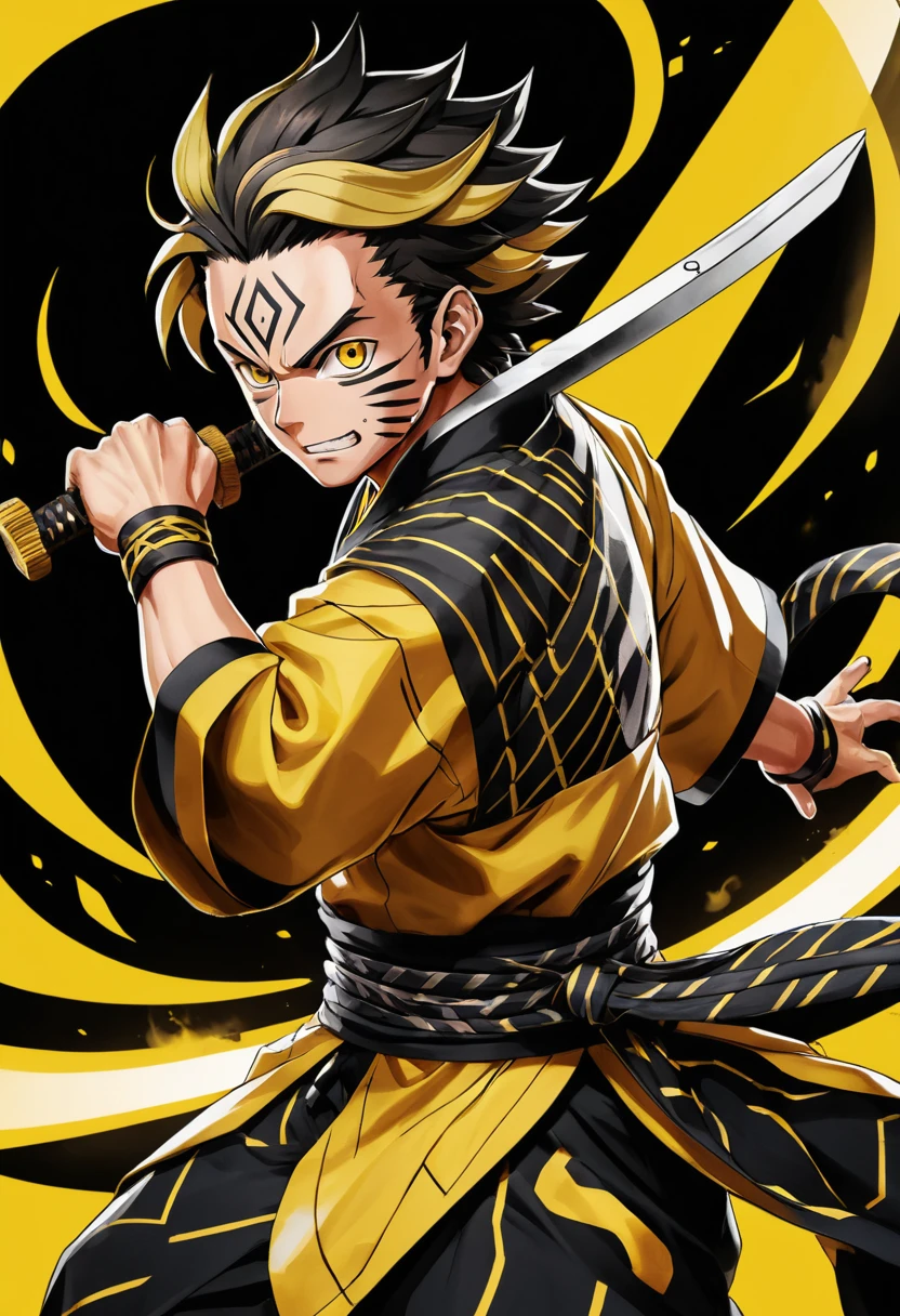 Anime warrior unleashing lightning in a cosmic battle pose