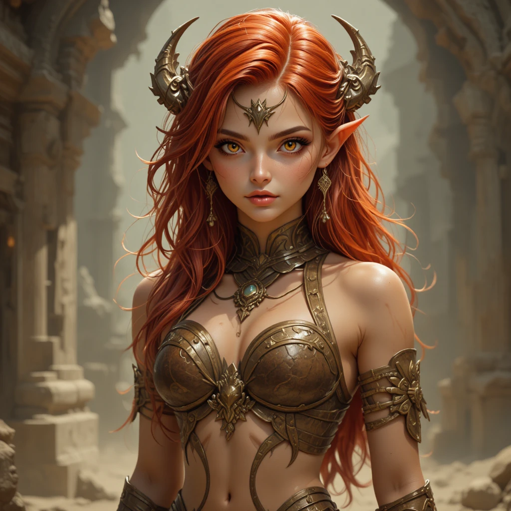 Young goddess of the soul in a Wakfu inspired fantasy world