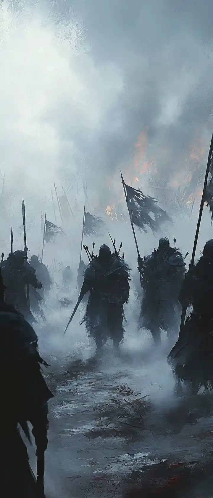 Warriors Lost In A Fog Shrouded Battlefield