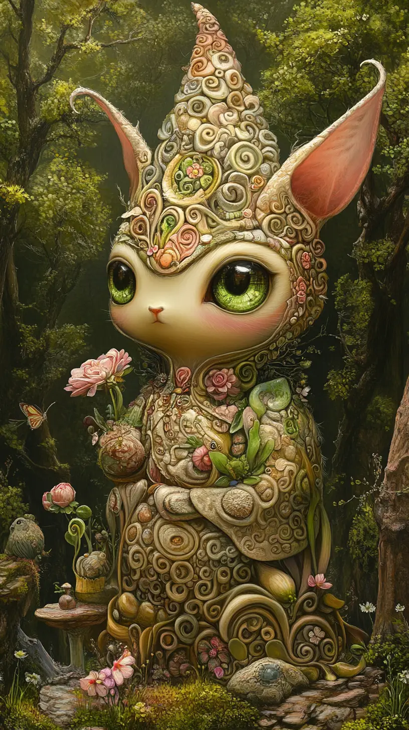 Créature de Magicien Fantaisiste dans une Scène de Fantasy Romantique