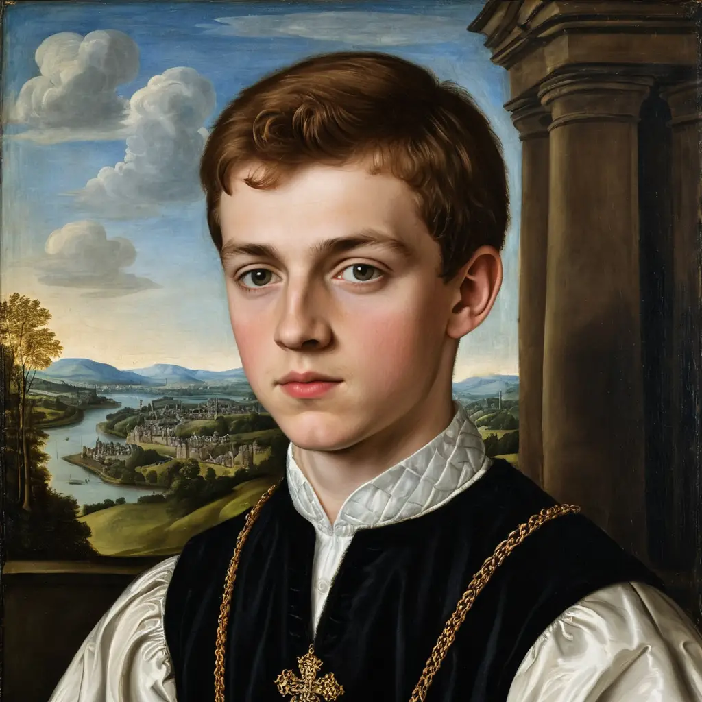 Portrait d’un jeune noble écossais dans le style de peinture Renaissance