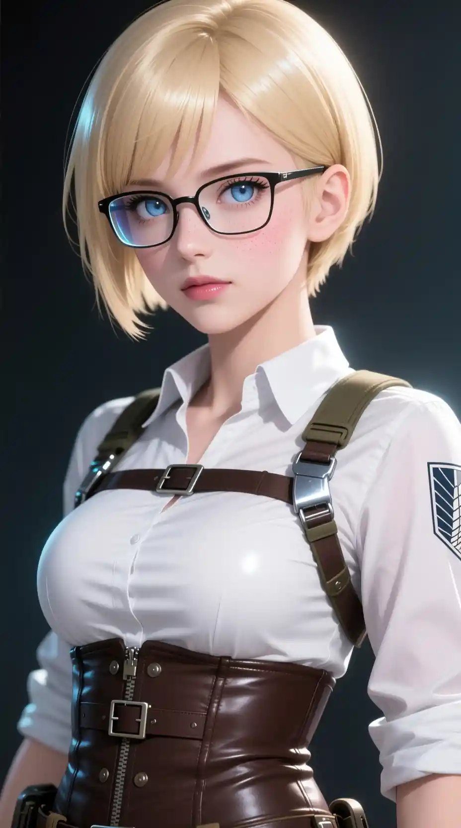 Androgynous soldier femboy standing on moonlit city rooftop