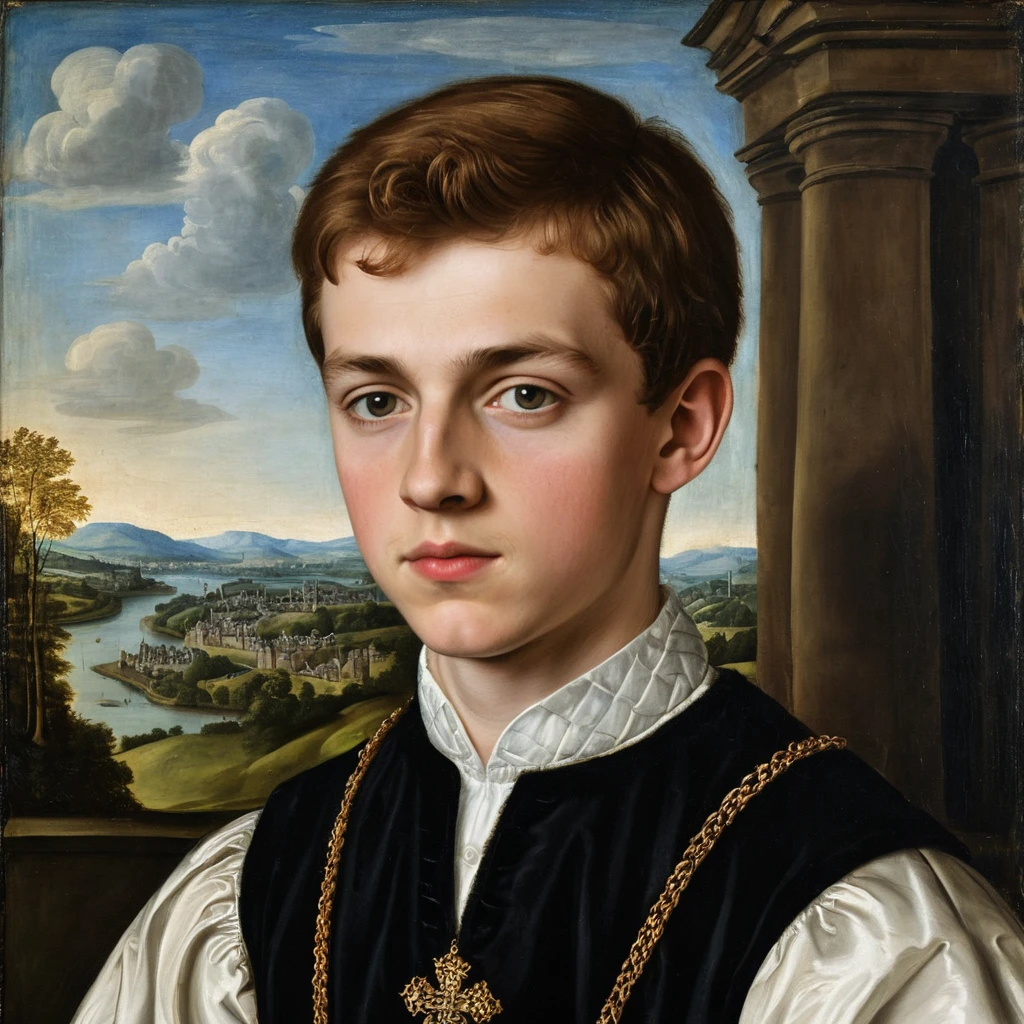 Young Scottish noble portrait in Renaissance painting style