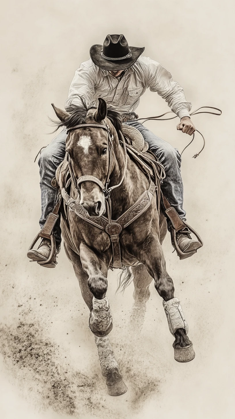 Vaquero Lanzado Desde un Potro Salvaje en una Polvorienta Arena de Rodeo