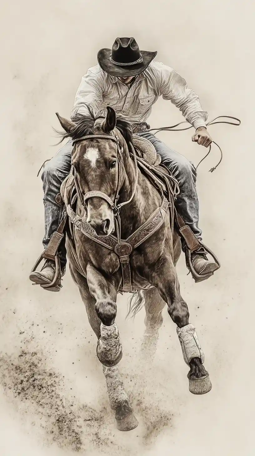 Vaquero Lanzado Desde un Potro Salvaje en una Polvorienta Arena de Rodeo