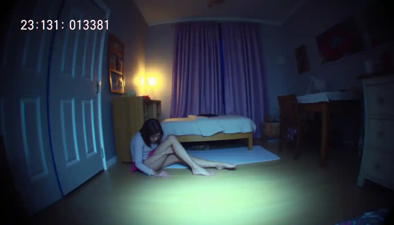 Woman Sitting On Floor In Dimly Lit Child Bedroom
