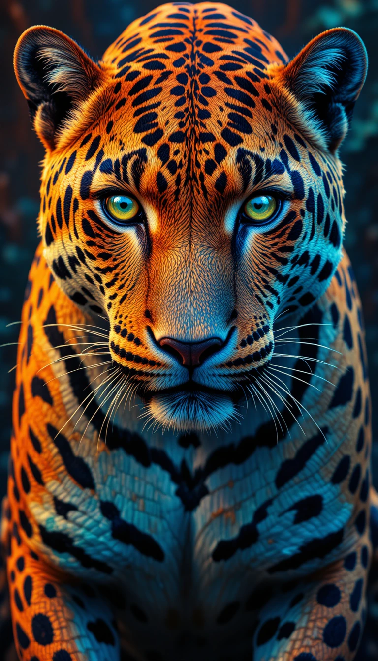 Psychedelisches Nahporträt eines majestätischen Leoparden